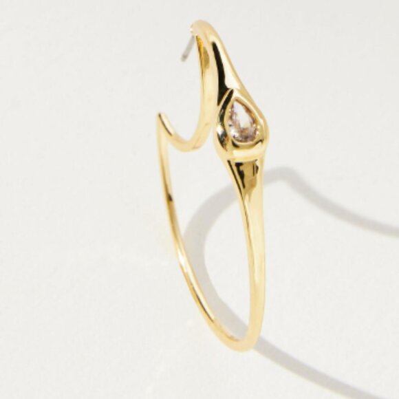 Anthropologie Thin Faceted Hoop Earrings NWT - Picture 2 of 2